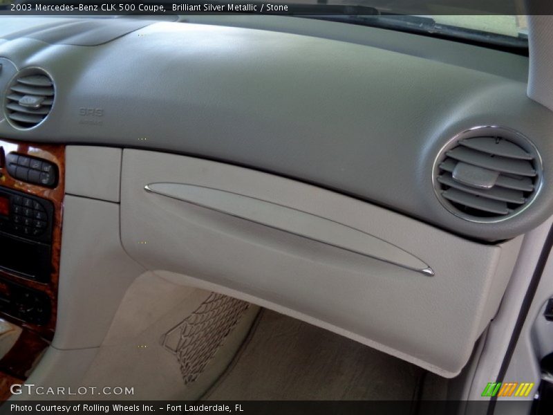 Brilliant Silver Metallic / Stone 2003 Mercedes-Benz CLK 500 Coupe