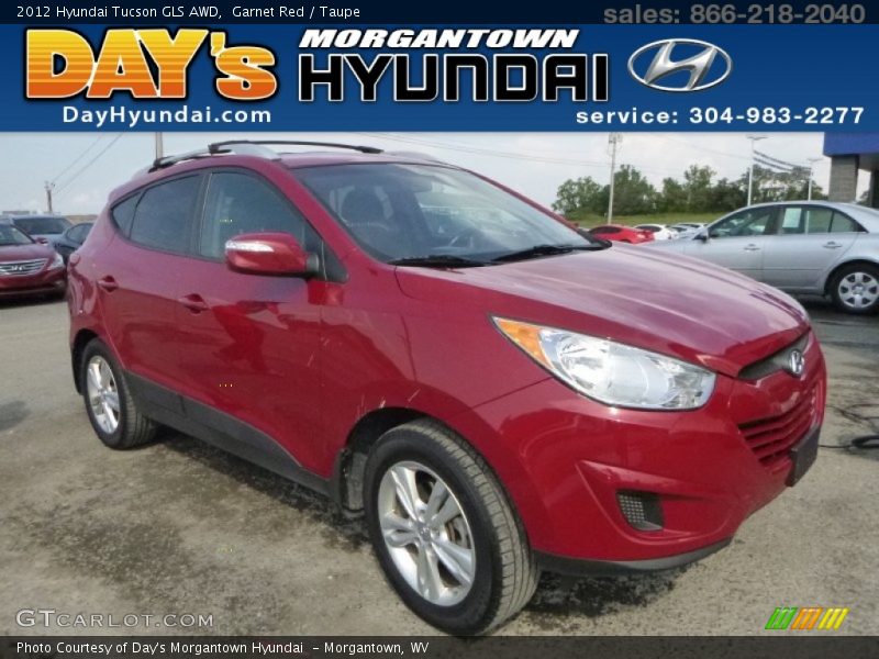 Garnet Red / Taupe 2012 Hyundai Tucson GLS AWD