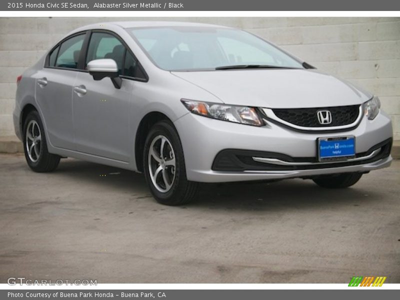 Alabaster Silver Metallic / Black 2015 Honda Civic SE Sedan
