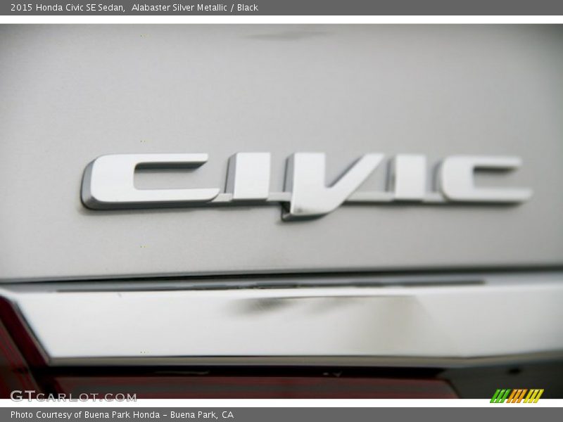 Alabaster Silver Metallic / Black 2015 Honda Civic SE Sedan