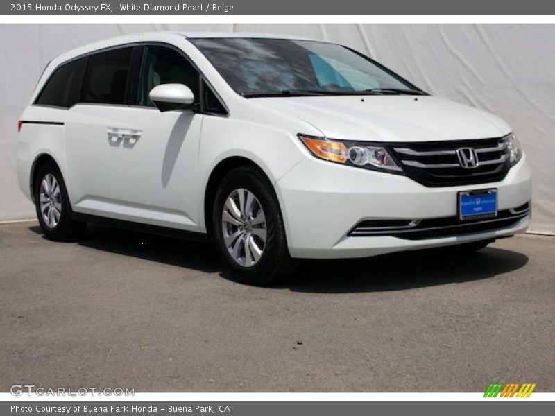 White Diamond Pearl / Beige 2015 Honda Odyssey EX