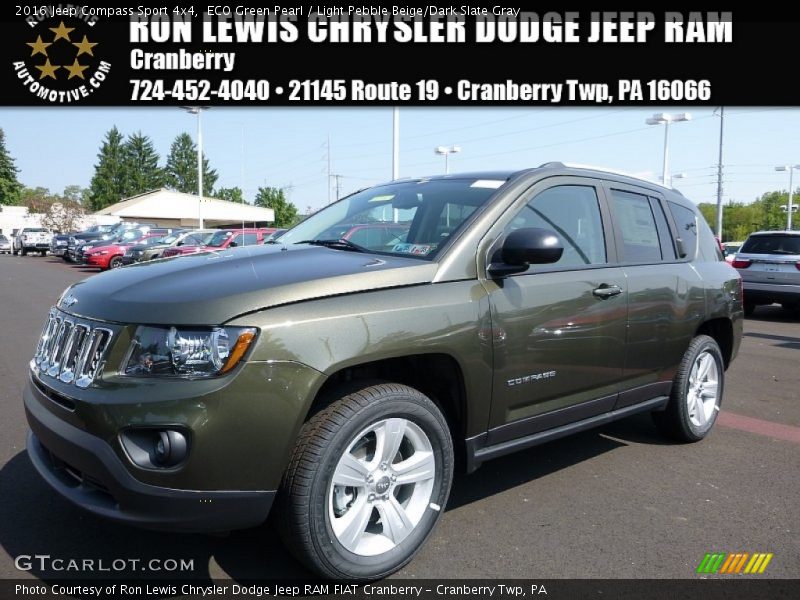 ECO Green Pearl / Light Pebble Beige/Dark Slate Gray 2016 Jeep Compass Sport 4x4