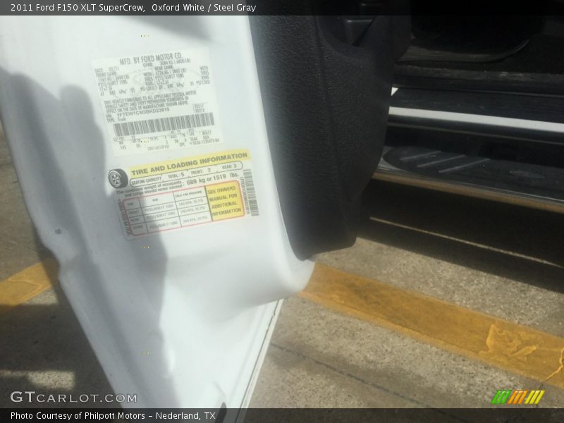 Oxford White / Steel Gray 2011 Ford F150 XLT SuperCrew