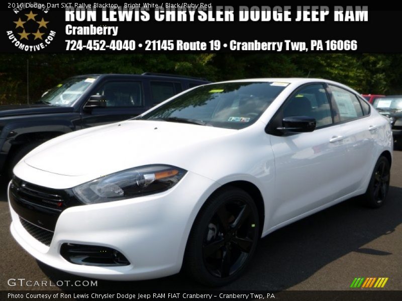 Bright White / Black/Ruby Red 2016 Dodge Dart SXT Rallye Blacktop