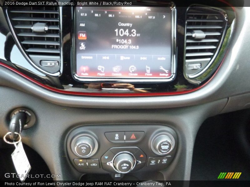 Bright White / Black/Ruby Red 2016 Dodge Dart SXT Rallye Blacktop