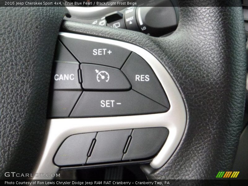 True Blue Pearl / Black/Light Frost Beige 2016 Jeep Cherokee Sport 4x4