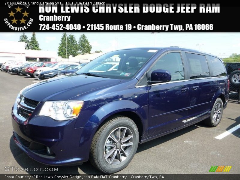True Blue Pearl / Black 2016 Dodge Grand Caravan SXT