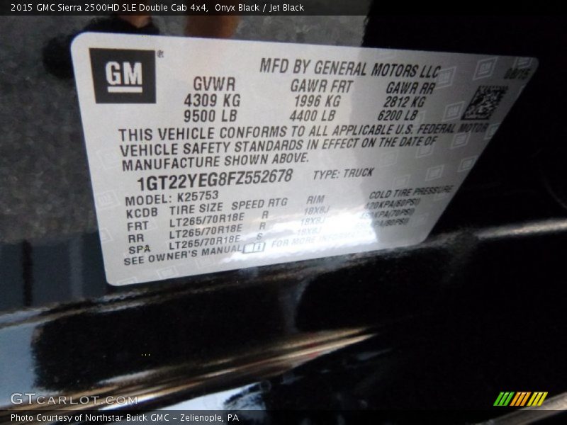Onyx Black / Jet Black 2015 GMC Sierra 2500HD SLE Double Cab 4x4
