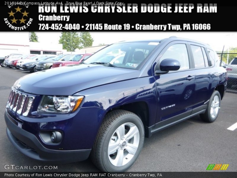 True Blue Pearl / Dark Slate Gray 2016 Jeep Compass Latitude 4x4