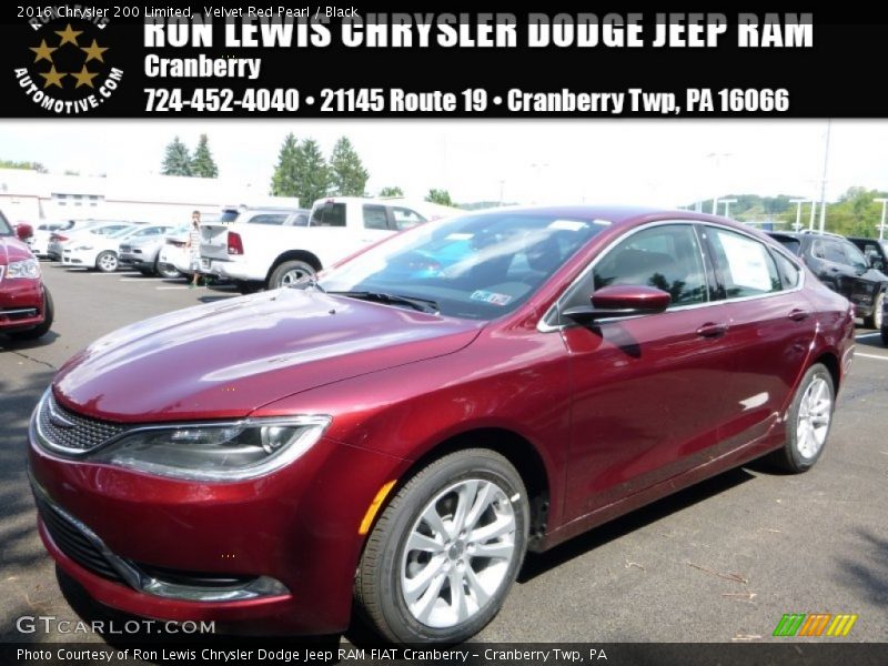 Velvet Red Pearl / Black 2016 Chrysler 200 Limited