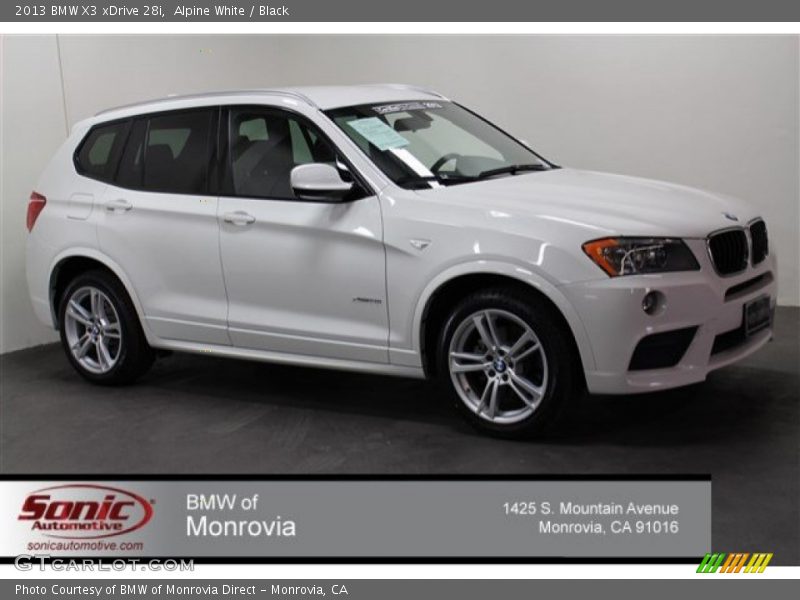 Alpine White / Black 2013 BMW X3 xDrive 28i