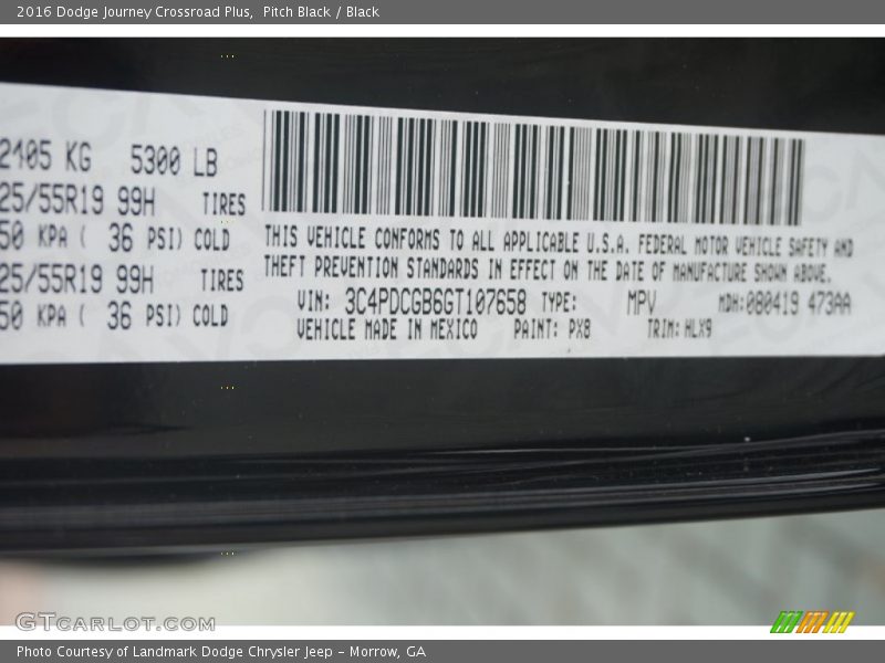 Pitch Black / Black 2016 Dodge Journey Crossroad Plus