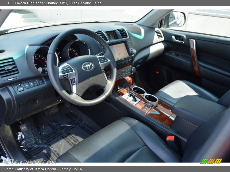 Black / Sand Beige 2012 Toyota Highlander Limited 4WD