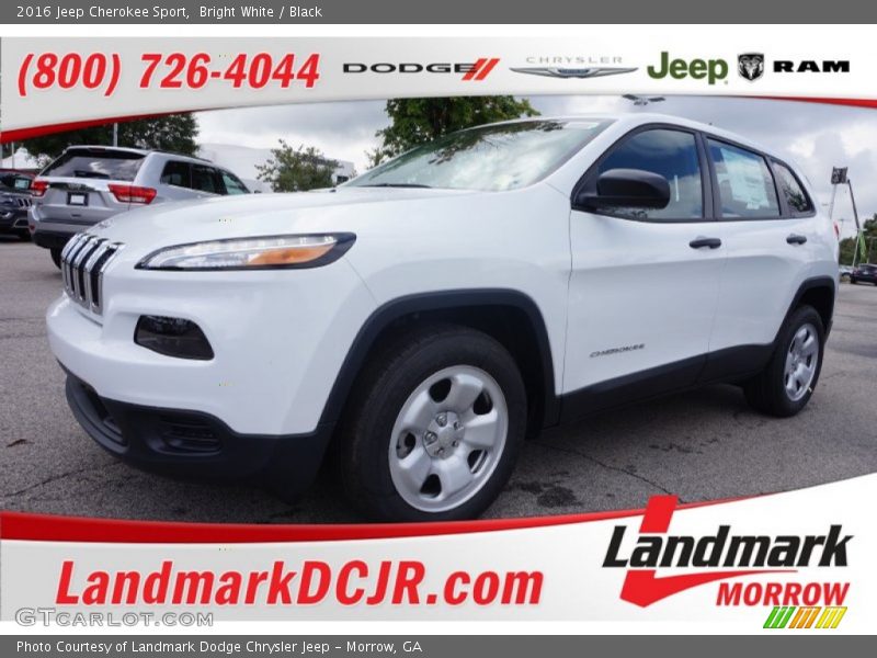 Bright White / Black 2016 Jeep Cherokee Sport
