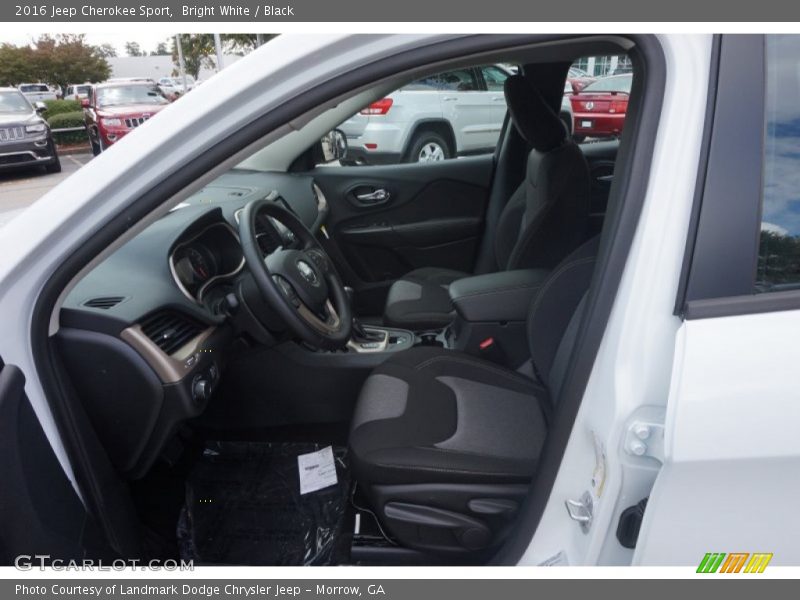 Bright White / Black 2016 Jeep Cherokee Sport