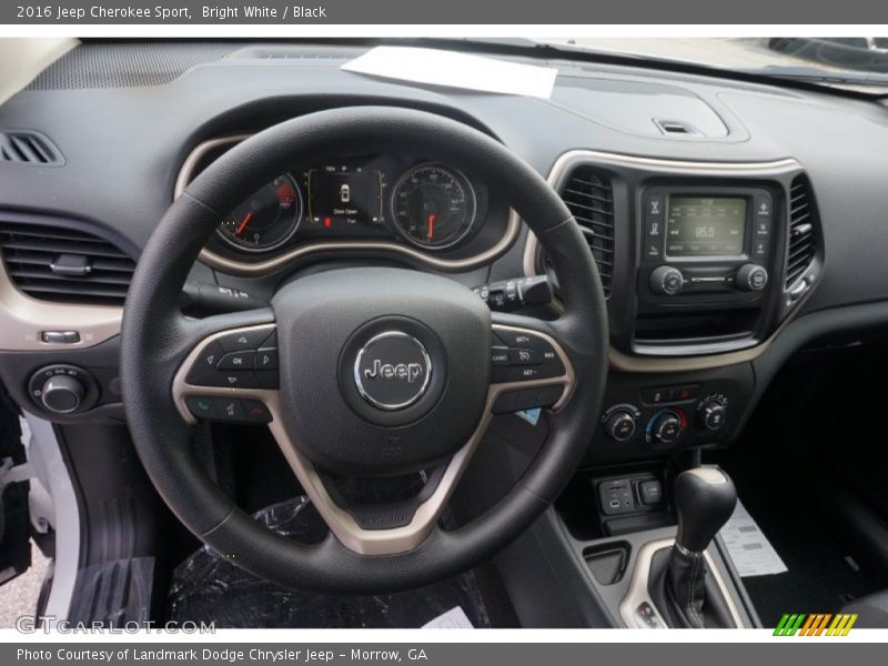 Bright White / Black 2016 Jeep Cherokee Sport