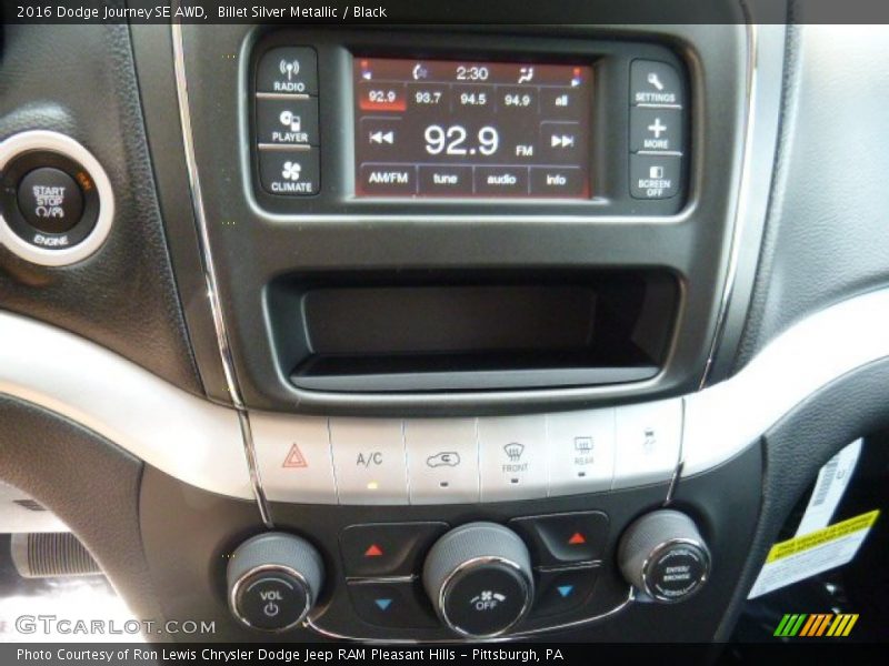 Billet Silver Metallic / Black 2016 Dodge Journey SE AWD