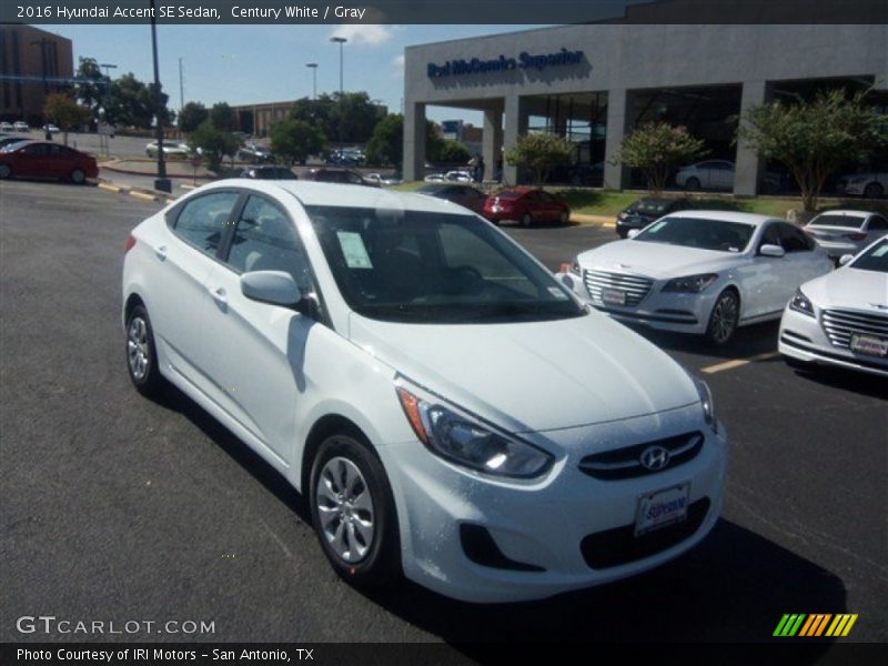 Century White / Gray 2016 Hyundai Accent SE Sedan