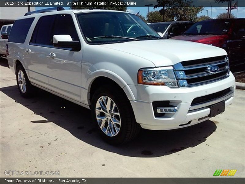 White Platinum Metallic Tri-Coat / Dune 2015 Ford Expedition EL Limited