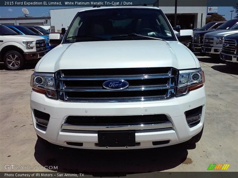 White Platinum Metallic Tri-Coat / Dune 2015 Ford Expedition EL Limited