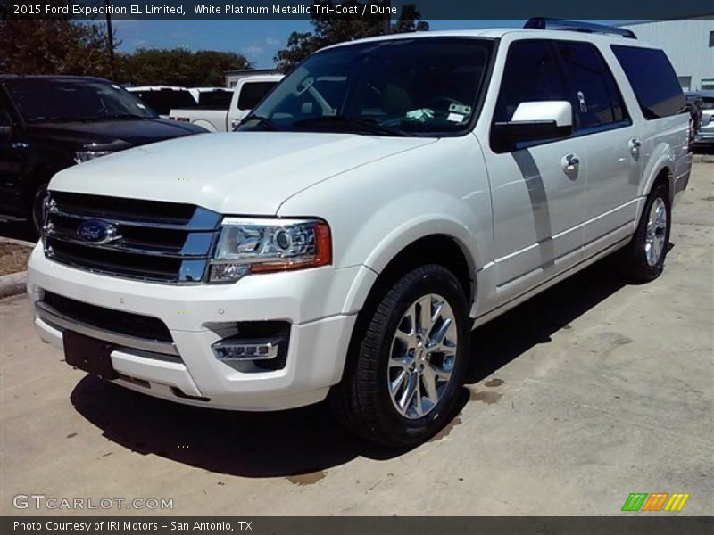 White Platinum Metallic Tri-Coat / Dune 2015 Ford Expedition EL Limited