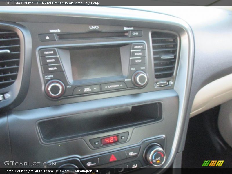 Metal Bronze Pearl Metallic / Beige 2013 Kia Optima LX
