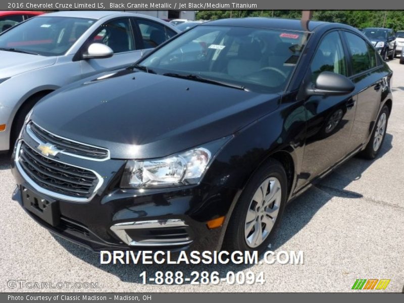 Black Granite Metallic / Jet Black/Medium Titanium 2016 Chevrolet Cruze Limited LS