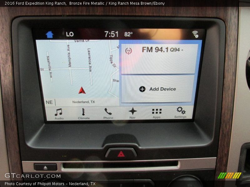 Navigation of 2016 Expedition King Ranch
