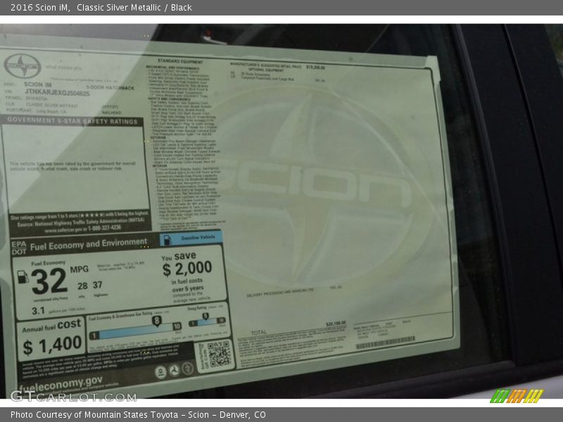  2016 iM  Window Sticker