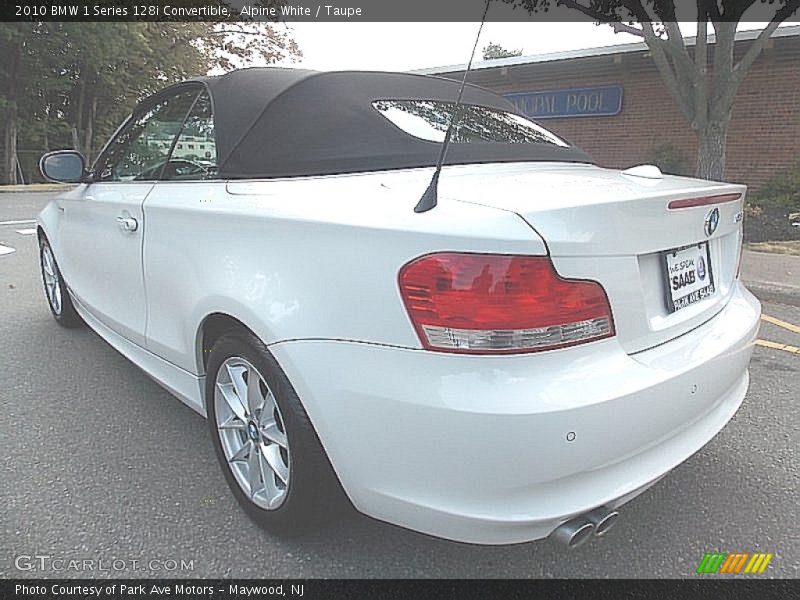 Alpine White / Taupe 2010 BMW 1 Series 128i Convertible