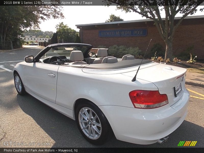 Alpine White / Taupe 2010 BMW 1 Series 128i Convertible