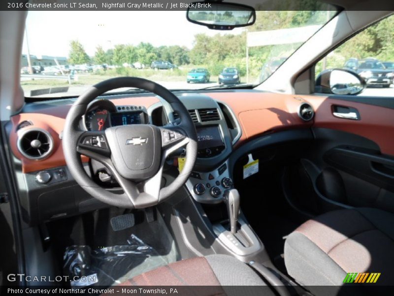  2016 Sonic LT Sedan Jet Black/Brick Interior
