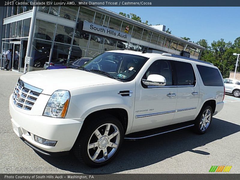 White Diamond Tricoat / Cashmere/Cocoa 2013 Cadillac Escalade ESV Luxury AWD