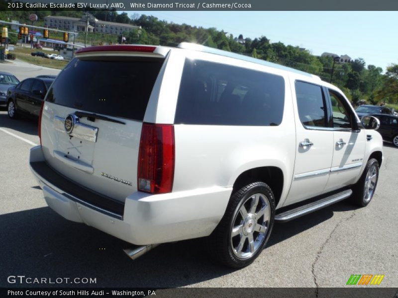 White Diamond Tricoat / Cashmere/Cocoa 2013 Cadillac Escalade ESV Luxury AWD