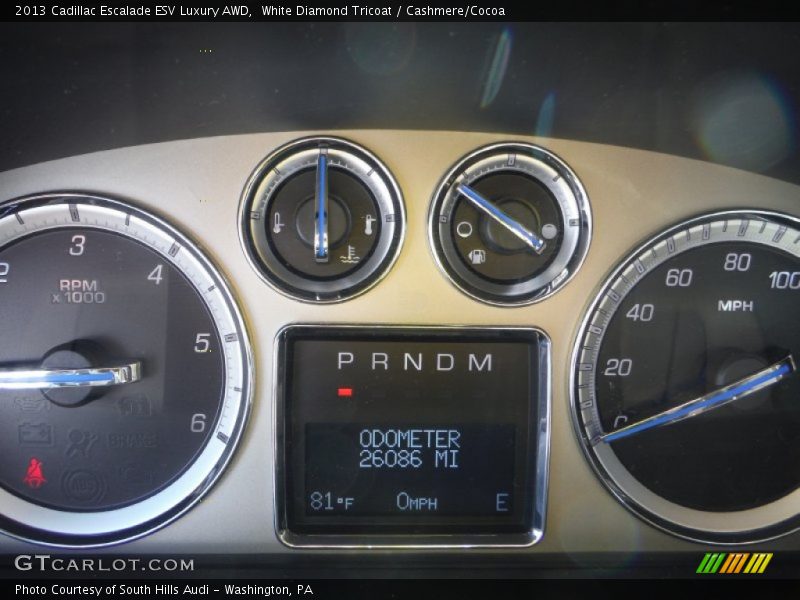 White Diamond Tricoat / Cashmere/Cocoa 2013 Cadillac Escalade ESV Luxury AWD