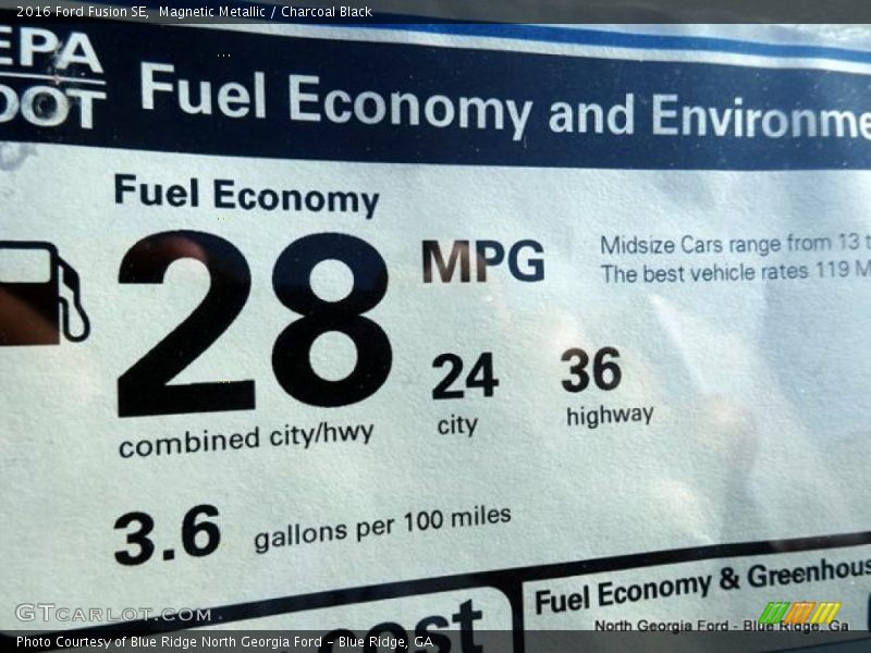 Magnetic Metallic / Charcoal Black 2016 Ford Fusion SE