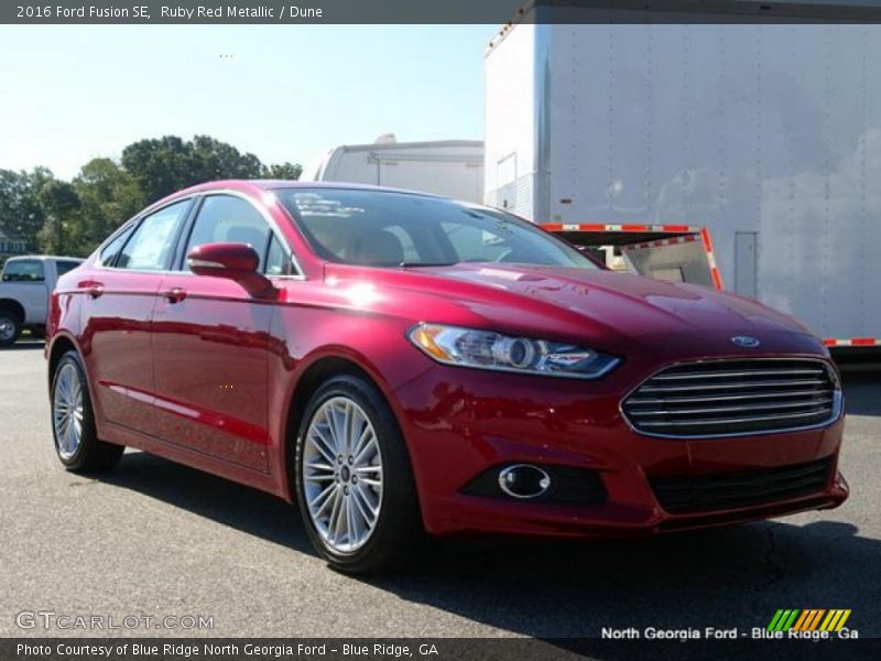 Ruby Red Metallic / Dune 2016 Ford Fusion SE