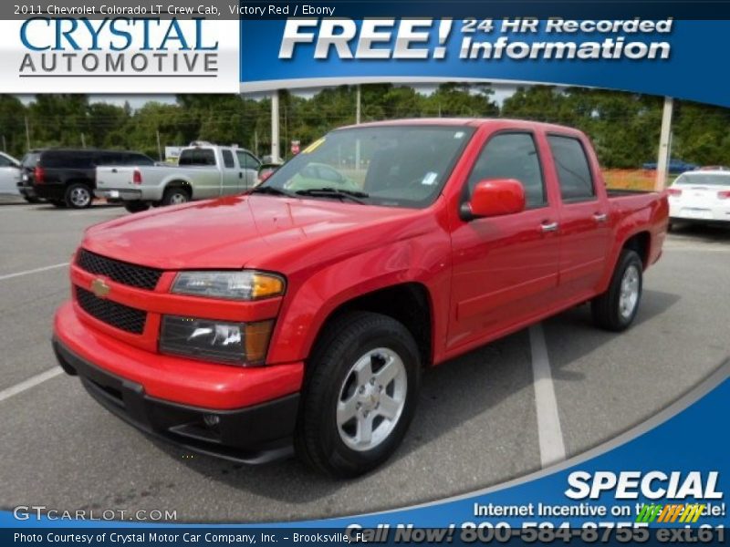 Victory Red / Ebony 2011 Chevrolet Colorado LT Crew Cab