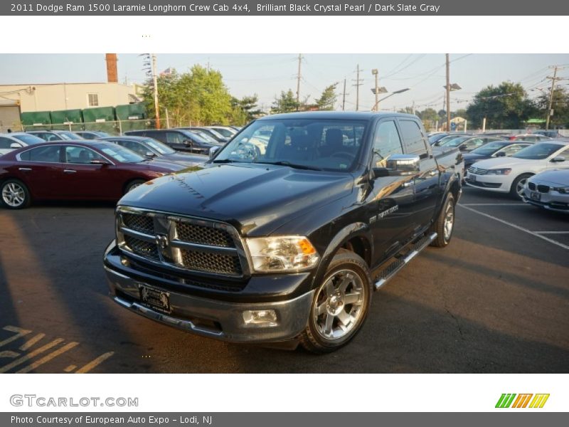 Brilliant Black Crystal Pearl / Dark Slate Gray 2011 Dodge Ram 1500 Laramie Longhorn Crew Cab 4x4