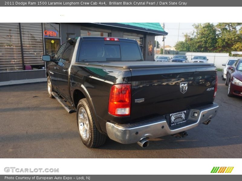 Brilliant Black Crystal Pearl / Dark Slate Gray 2011 Dodge Ram 1500 Laramie Longhorn Crew Cab 4x4