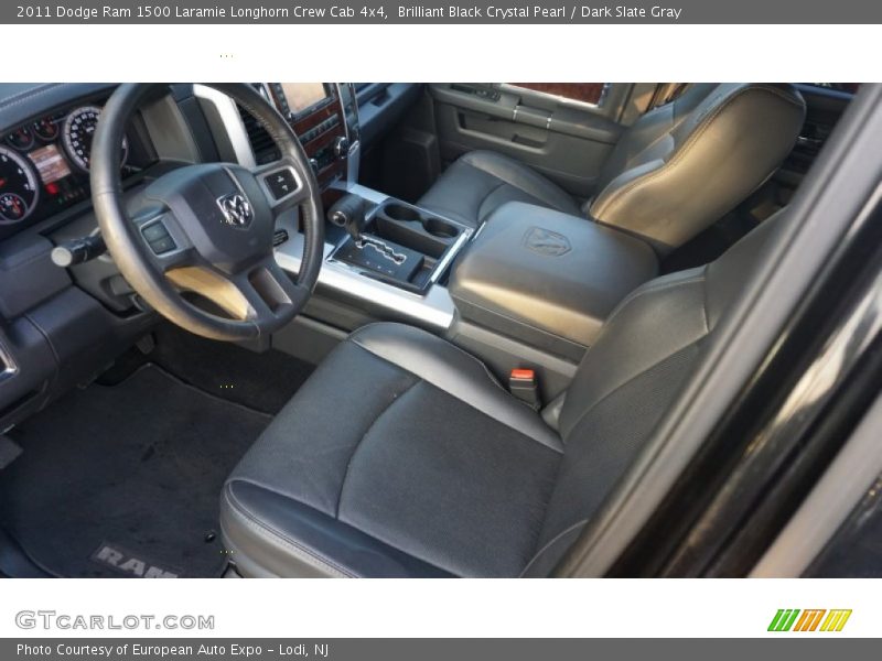 Brilliant Black Crystal Pearl / Dark Slate Gray 2011 Dodge Ram 1500 Laramie Longhorn Crew Cab 4x4