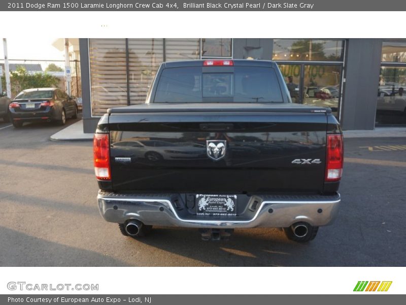 Brilliant Black Crystal Pearl / Dark Slate Gray 2011 Dodge Ram 1500 Laramie Longhorn Crew Cab 4x4