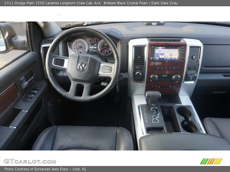 Brilliant Black Crystal Pearl / Dark Slate Gray 2011 Dodge Ram 1500 Laramie Longhorn Crew Cab 4x4