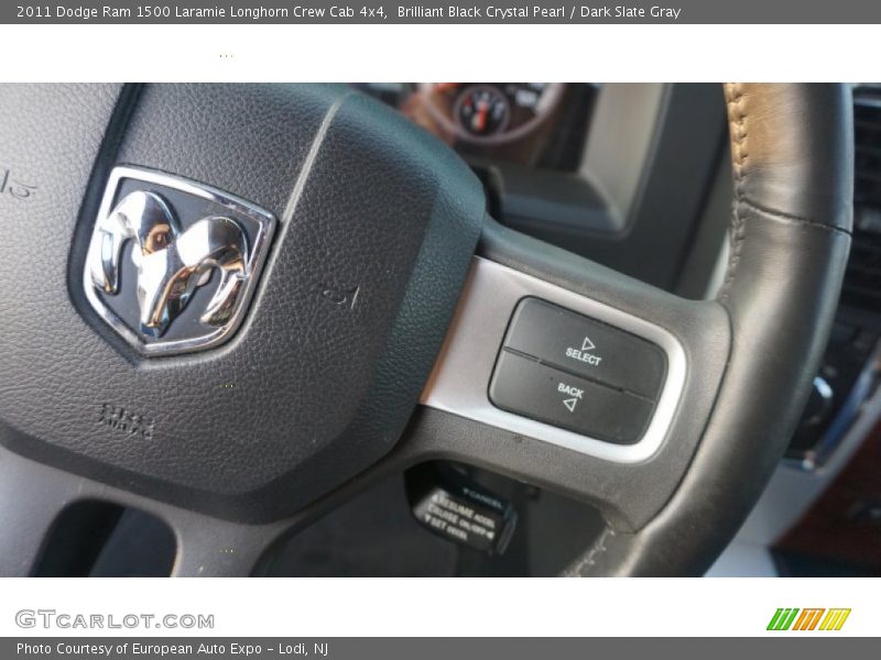 Brilliant Black Crystal Pearl / Dark Slate Gray 2011 Dodge Ram 1500 Laramie Longhorn Crew Cab 4x4