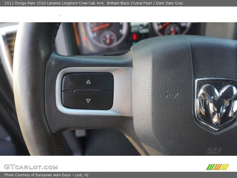 Brilliant Black Crystal Pearl / Dark Slate Gray 2011 Dodge Ram 1500 Laramie Longhorn Crew Cab 4x4