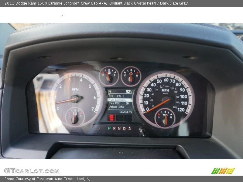 Brilliant Black Crystal Pearl / Dark Slate Gray 2011 Dodge Ram 1500 Laramie Longhorn Crew Cab 4x4