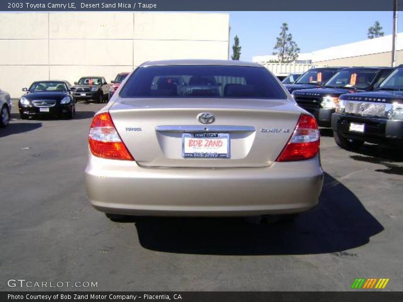 Desert Sand Mica / Taupe 2003 Toyota Camry LE