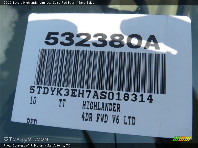 Salsa Red Pearl / Sand Beige 2010 Toyota Highlander Limited
