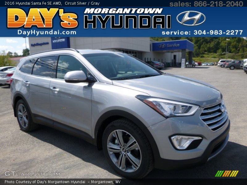 Circuit Silver / Gray 2016 Hyundai Santa Fe SE AWD