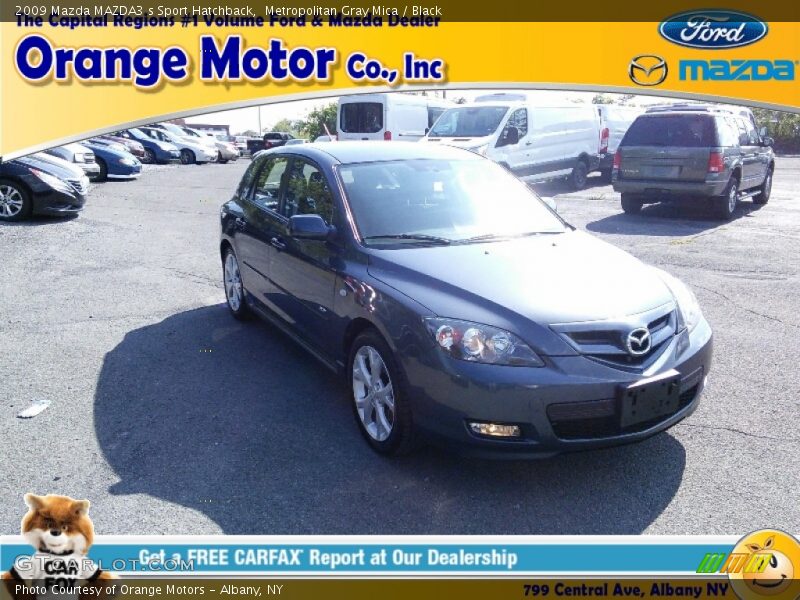Metropolitan Gray Mica / Black 2009 Mazda MAZDA3 s Sport Hatchback